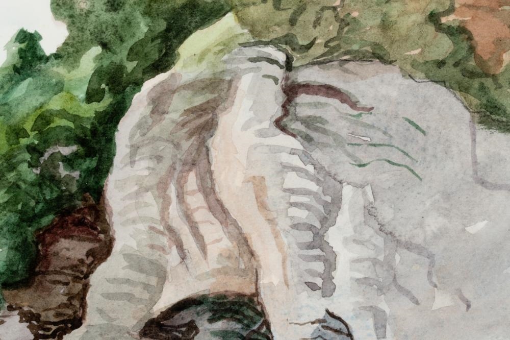 Artwork by Thomas Hart Benton‏, OZARKS WATERCOLOR STUDY, Made of Watercolor