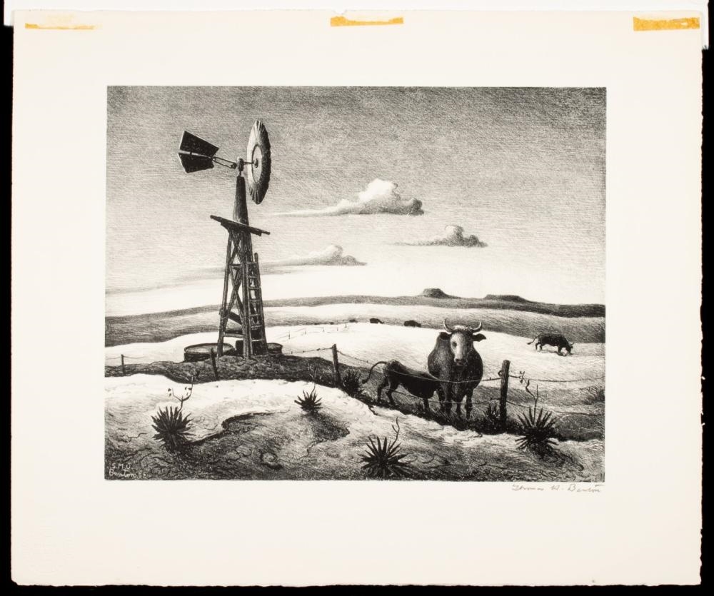 Artwork by Thomas Hart Benton‏, West Texas, Made of Lithograph
