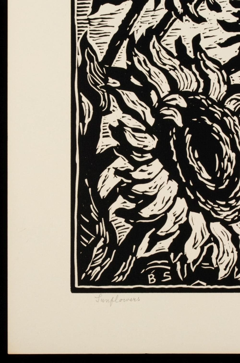 Artwork by Birger Sandzén, Sunflowers, Made of Linocut