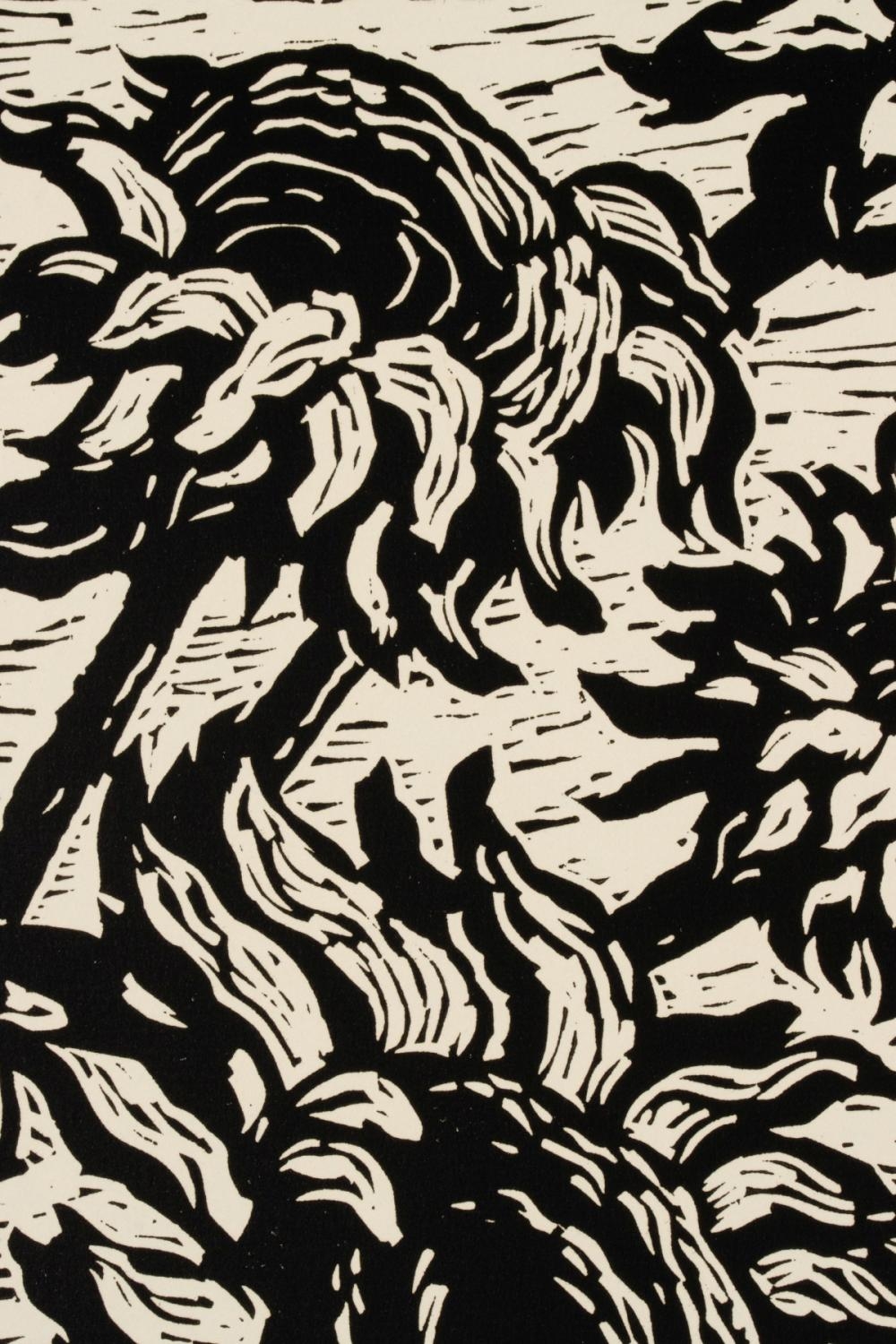 Artwork by Birger Sandzén, Sunflowers, Made of Linocut