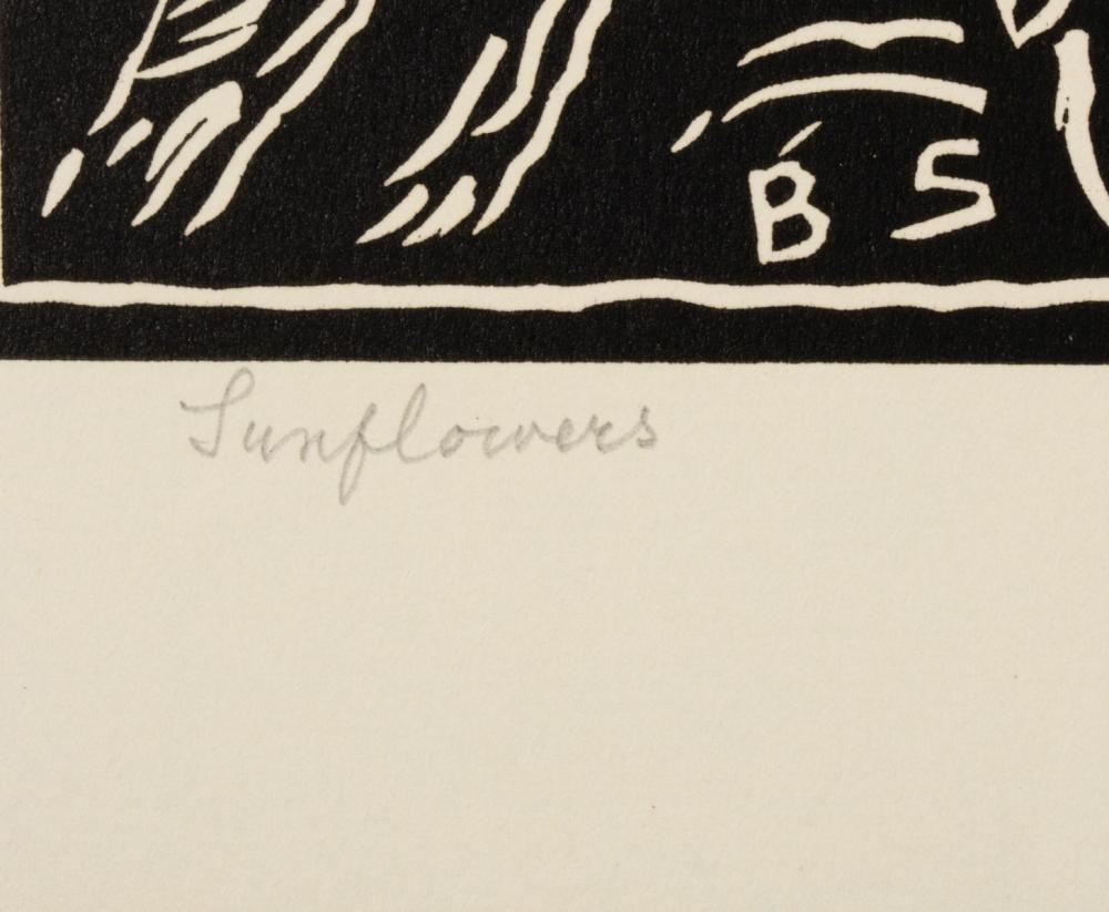 Artwork by Birger Sandzén, Sunflowers, Made of Linocut