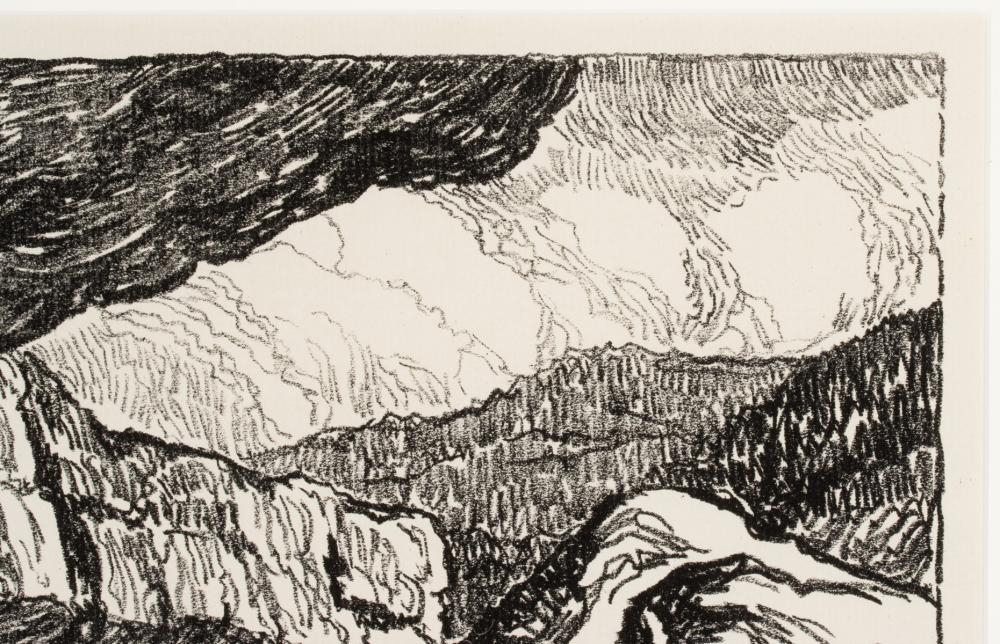 Artwork by Birger Sandzén, In the Black Canyon, Made of Lithograph