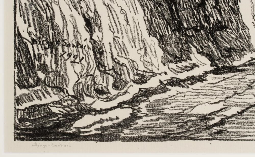 Artwork by Birger Sandzén, In the Black Canyon, Made of Lithograph