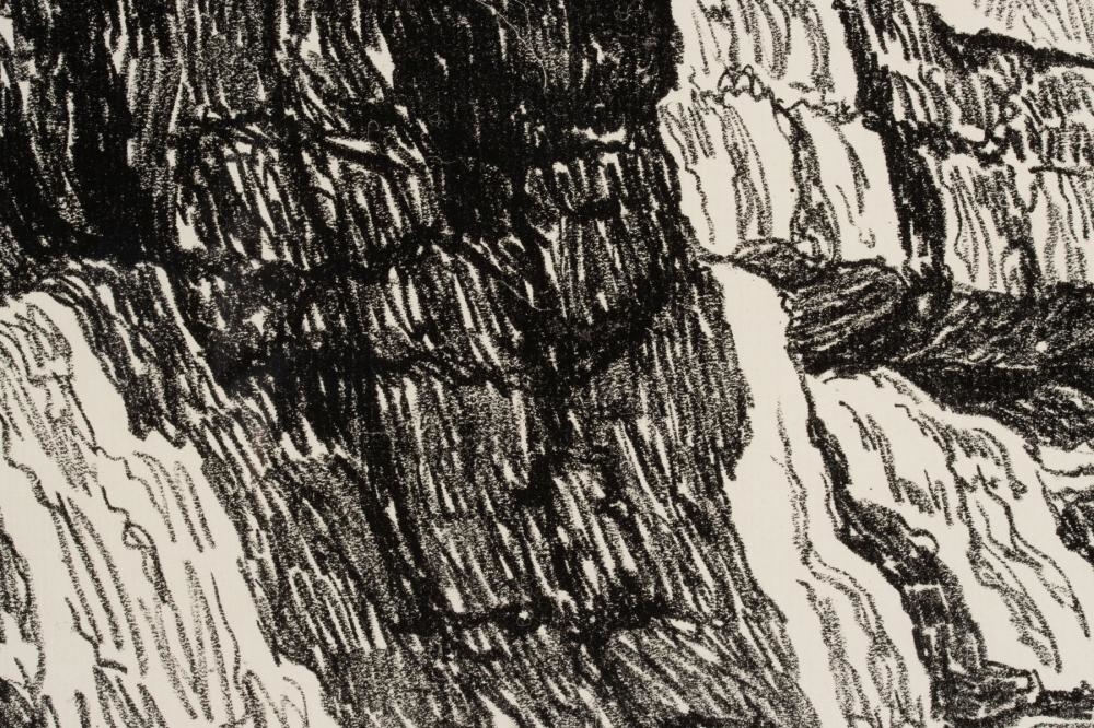 Artwork by Birger Sandzén, In the Black Canyon, Made of Lithograph