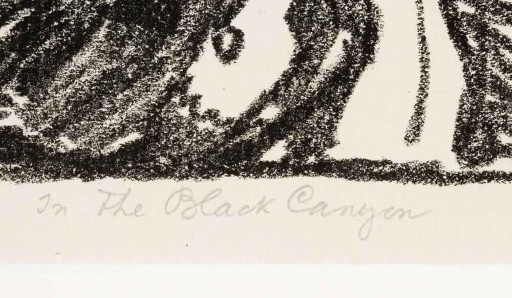 Artwork by Birger Sandzén, In the Black Canyon, Made of Lithograph