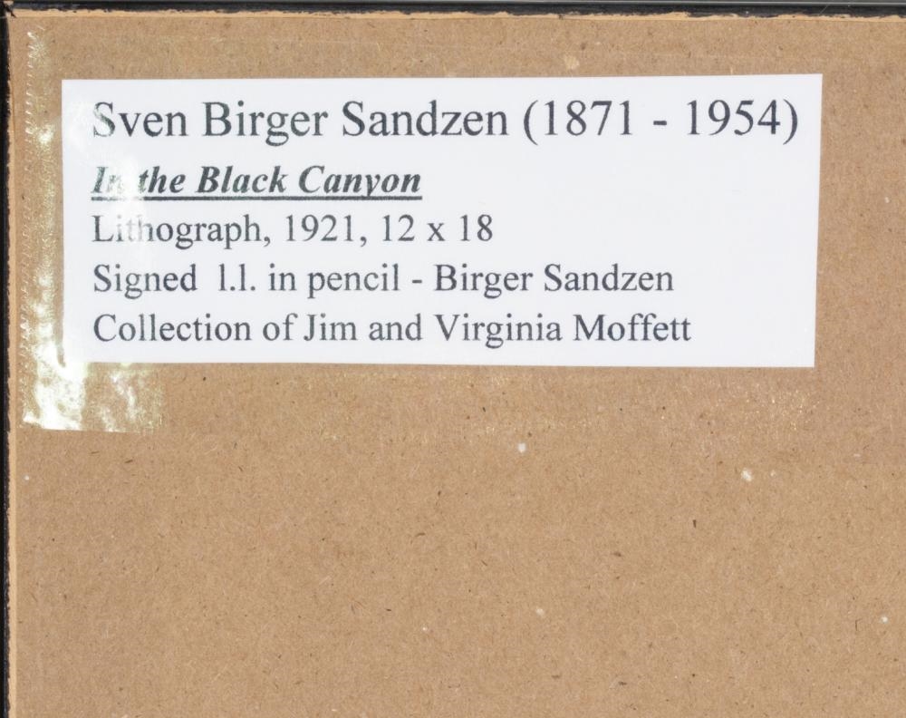 Artwork by Birger Sandzén, In the Black Canyon, Made of Lithograph
