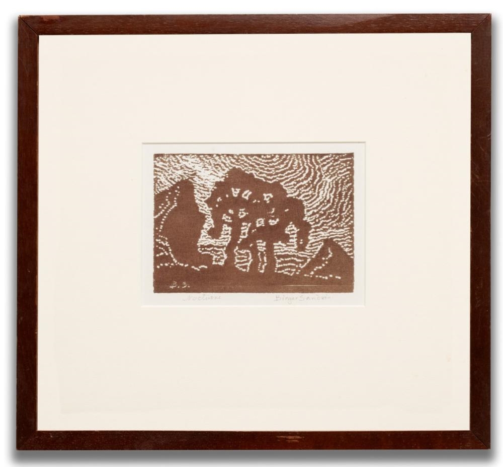 Artwork by Birger Sandzén, Nocturne, Made of Woodblock