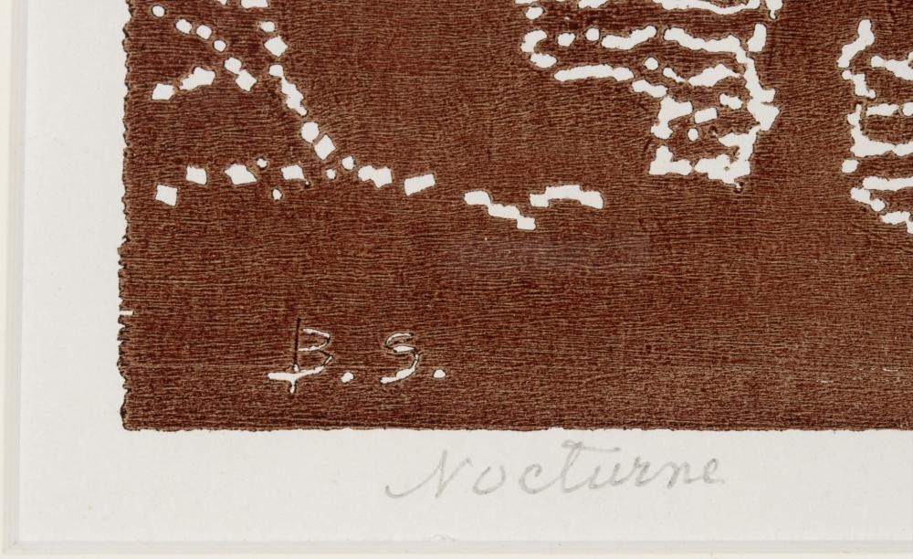 Artwork by Birger Sandzén, Nocturne, Made of Woodblock