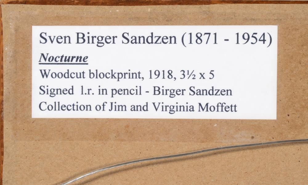 Artwork by Birger Sandzén, Nocturne, Made of Woodblock