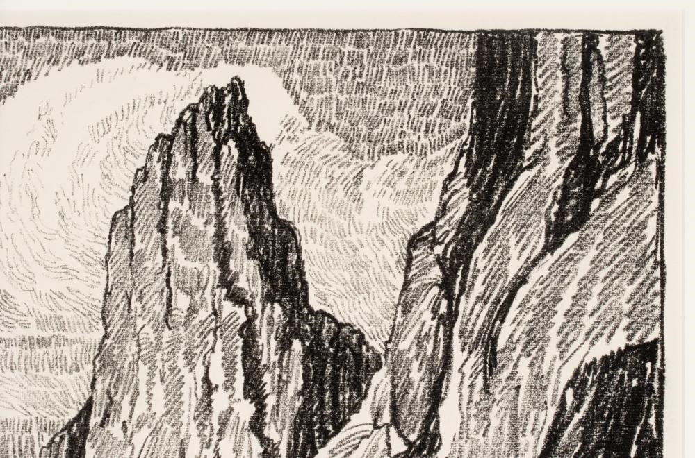 Artwork by Birger Sandzén, Sentinel Rock, Made of Lithograph