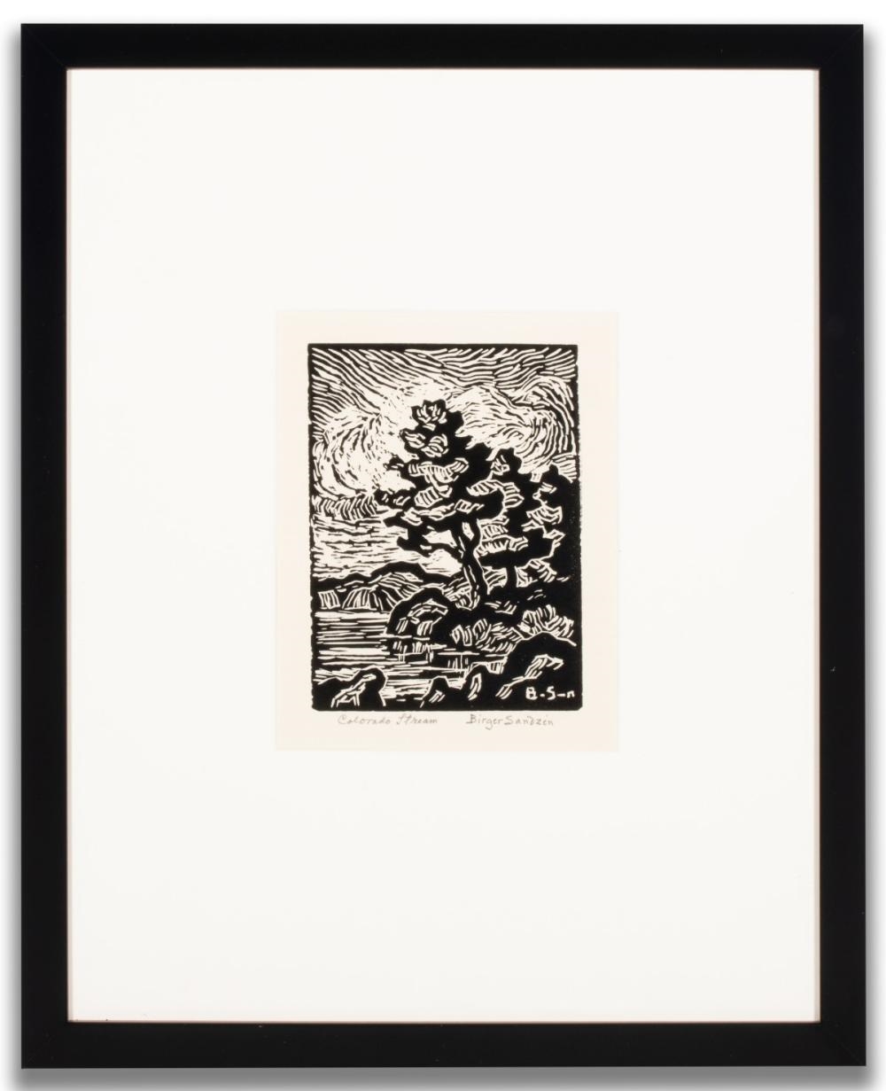 Artwork by Birger Sandzén, Colorado Stream, Made of Linocut