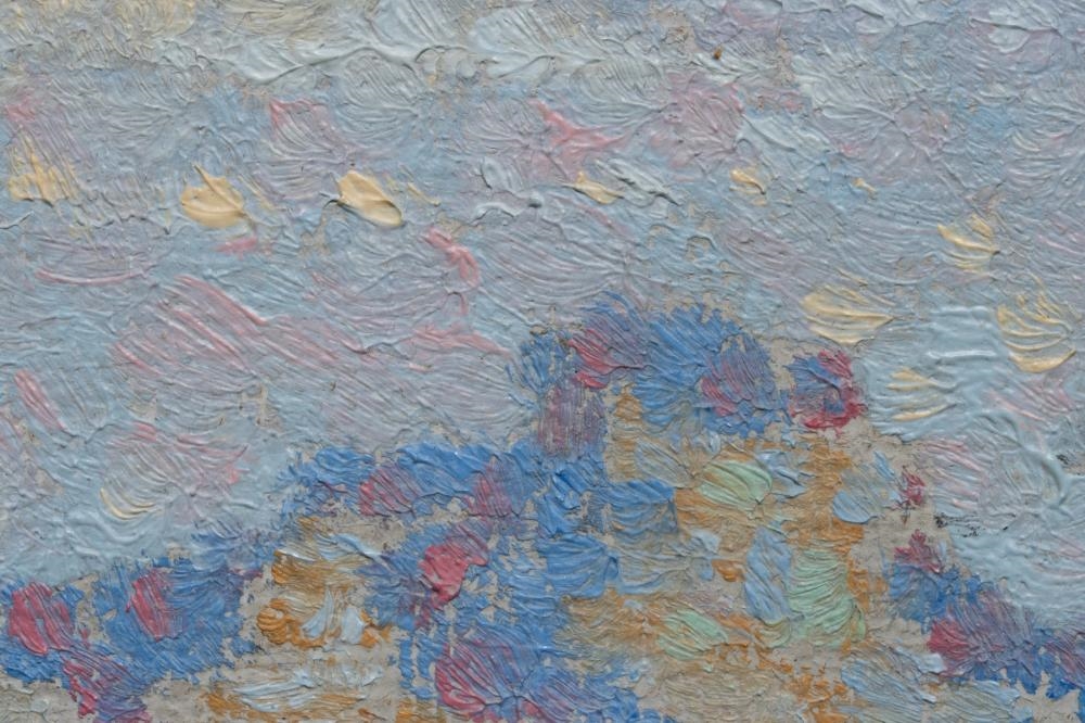 Artwork by Birger Sandzén, Western Kansas Late Evening, Made of Oil On Canvas