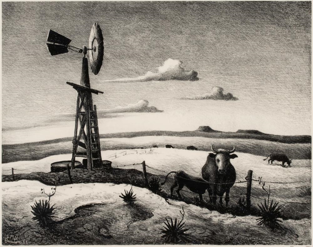 Artwork by Thomas Hart Benton‏, West Texas, Made of Lithograph