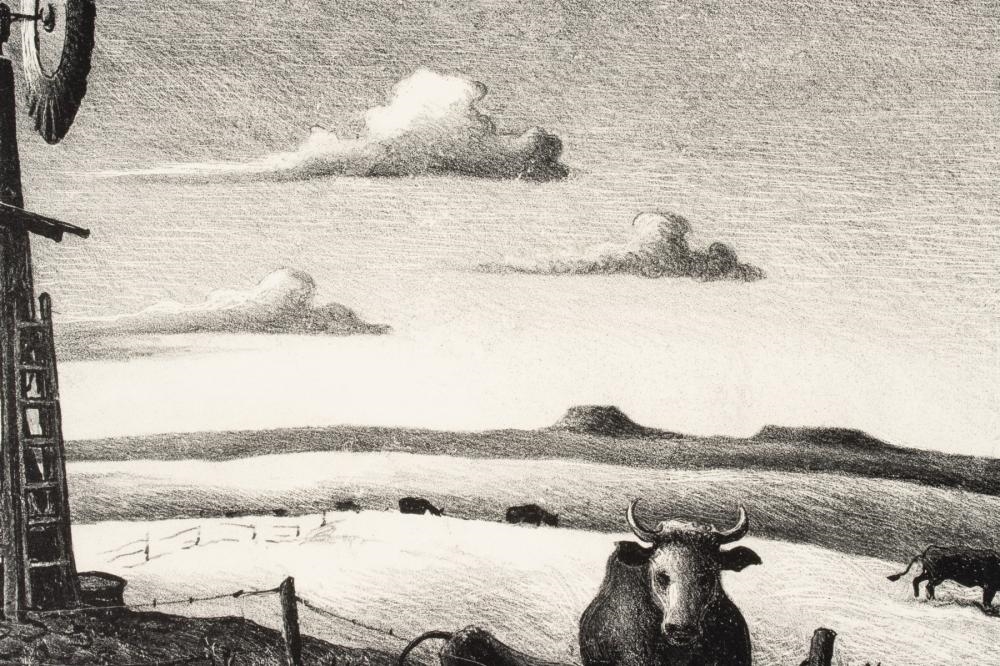 Artwork by Thomas Hart Benton‏, West Texas, Made of Lithograph