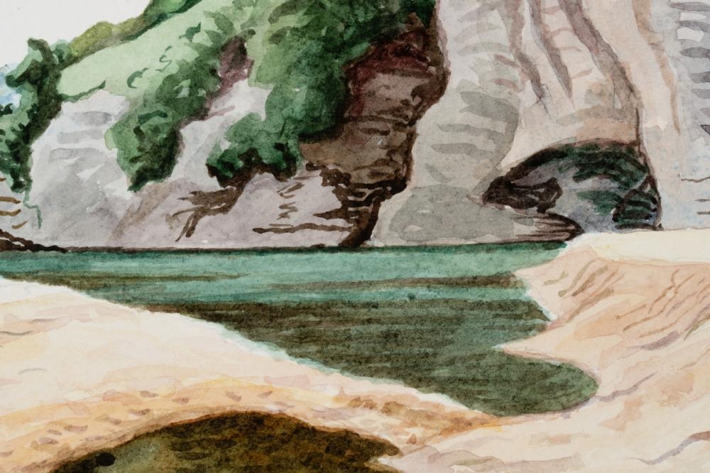Artwork by Thomas Hart Benton‏, OZARKS WATERCOLOR STUDY, Made of Watercolor