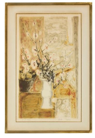Apple blossoms in a white vase - Lê Phổ