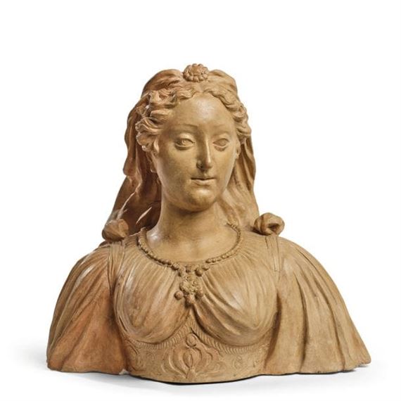 Important buste de noble dame en terre cuite - Antonio Begarelli