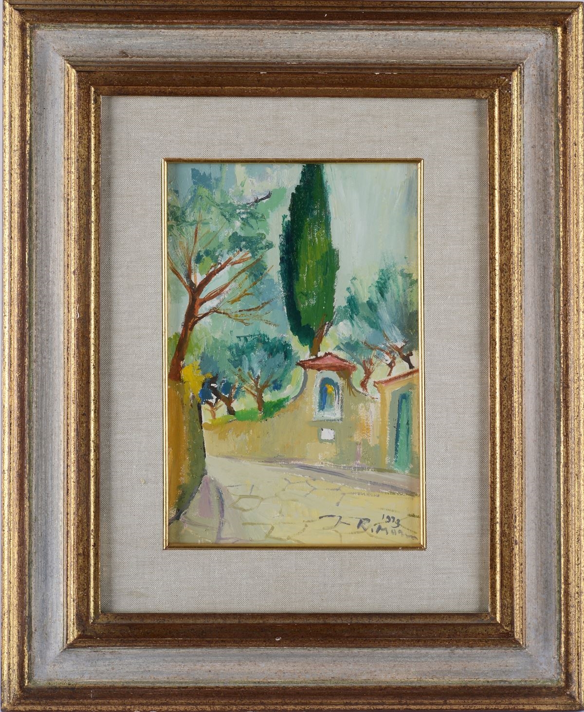 Artwork by Rodolfo Marma, Via San Leonardo, Made of oil on canvas cardboard