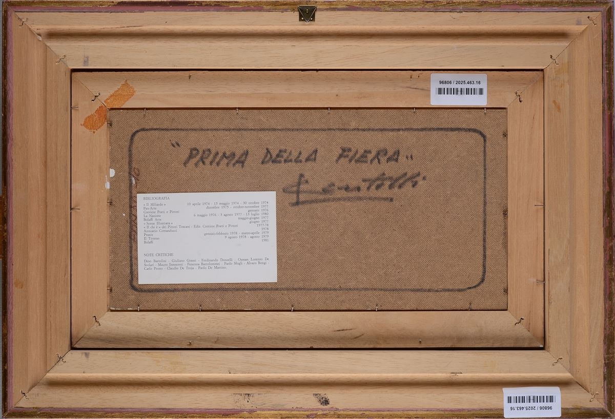 Artwork by Loris Centelli, Prima della fiera, Made of oil on masonite