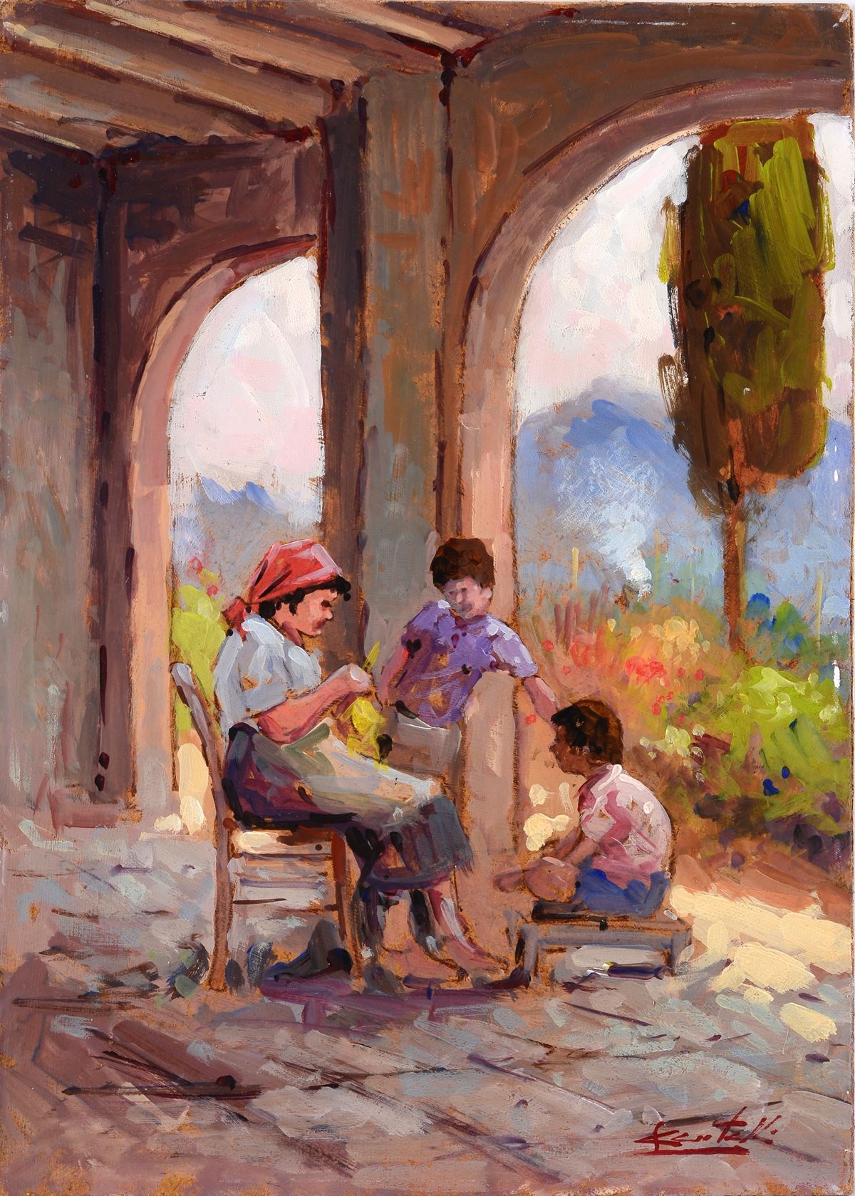 Artwork by Loris Centelli, Racconti, Made of oil on masonite