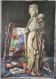 Nature morte à la vierge à l'enfant - Edouard Bollaert