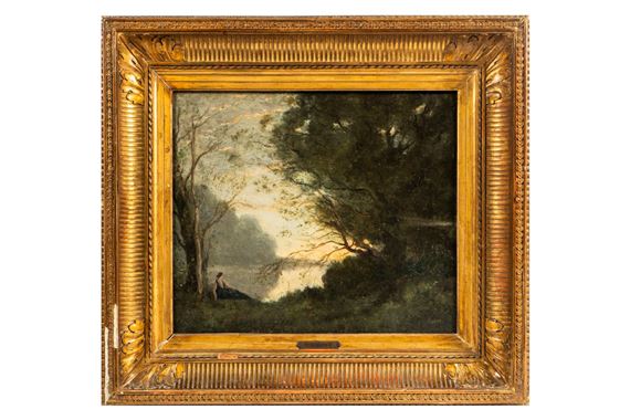 Bather by the Water - Jean Baptiste Camille Corot