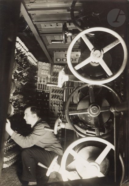 Artwork by Germaine Krull, Passage du Caire. Shower baths. Quai de l'Hôtel-de-ville and Pont Louis-Philippe. Playing the organ at the Pigalle theater. Paris, c. 1930, Made of Silver Prints