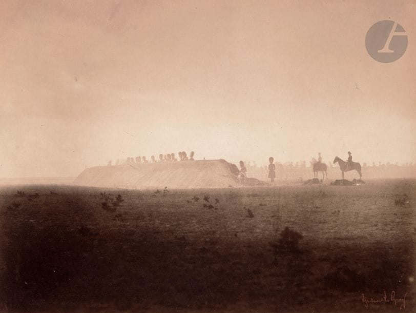 Artwork by Gustave le Gray, Memories of the Châlons camp to General Manèque, Made of Albumen Prints From Collodion Glass Negatives