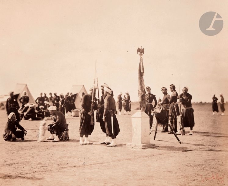 Artwork by Gustave le Gray, Memories of the Châlons camp to General Manèque, Made of Albumen Prints From Collodion Glass Negatives