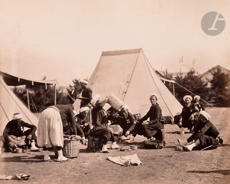 Artwork by Gustave le Gray, Memories of the Châlons camp to General Manèque, Made of Albumen Prints From Collodion Glass Negatives