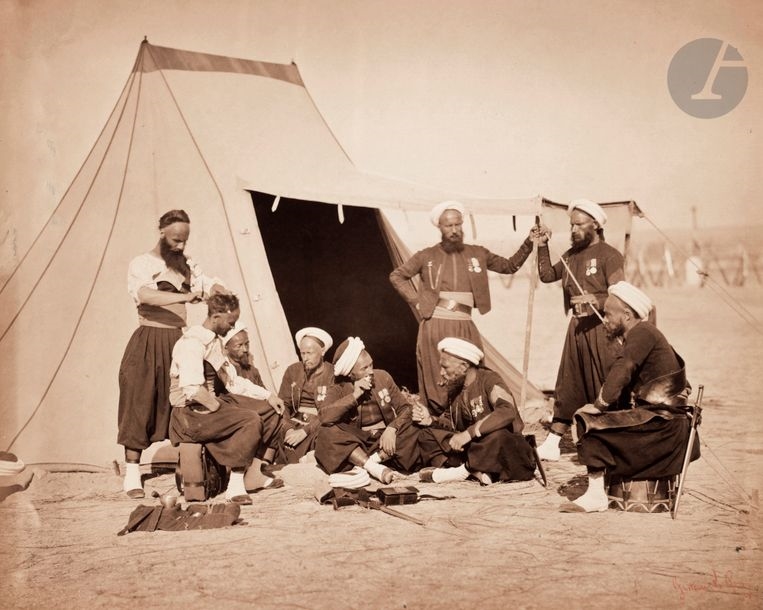 Artwork by Gustave le Gray, Memories of the Châlons camp to General Manèque, Made of Albumen Prints From Collodion Glass Negatives