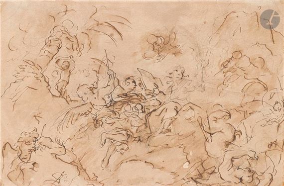 Study for a ceiling by Italian School, 18th Century, circa 1700