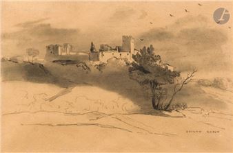 Fortress with birds - Odilon Redon