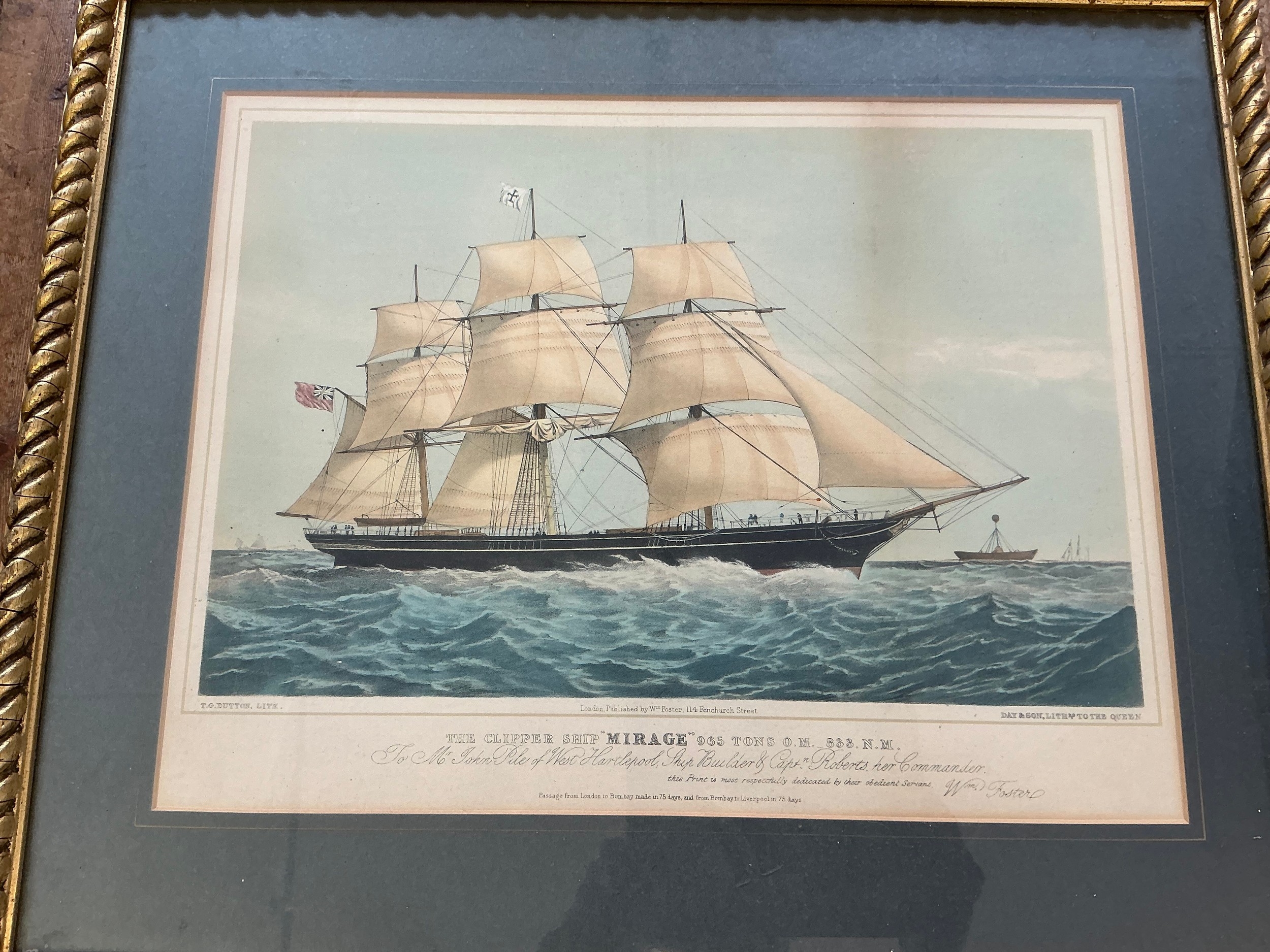 Thomas Goldsworth Dutton | A Victorian Coloured Print of the Clipper ...
