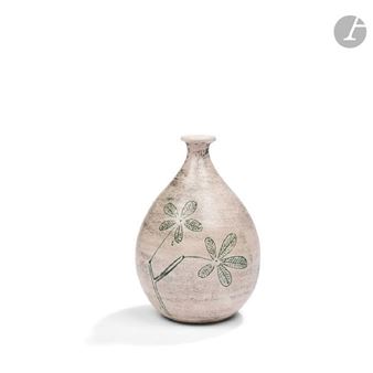 Stylized flowers Piriform vase - Jacques Blin