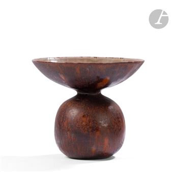 Bursiform vase with very wide cup-shaped neck - Claire Debril