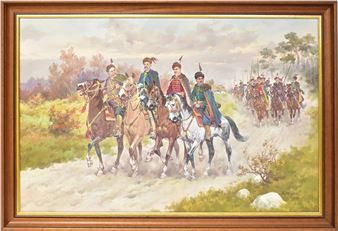 four cavalry officers ahead of brigade - Edward Mesjasz