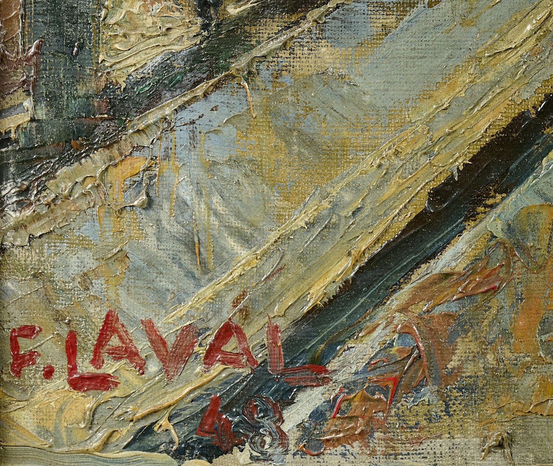 Artwork by Fernand Laval, Lively alley, Made of Oil On Canvas