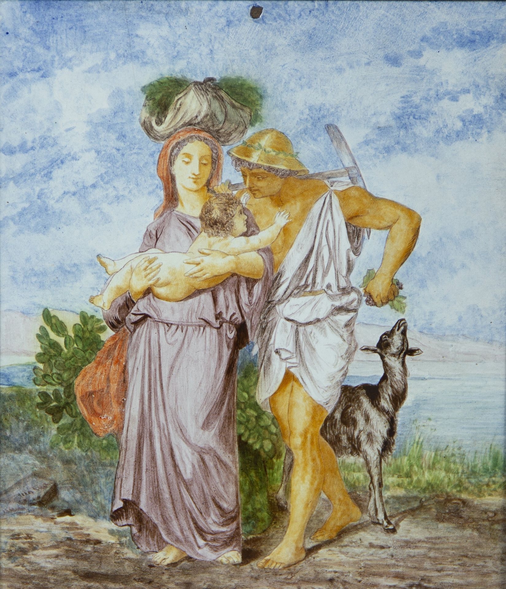 Unknown | Shepherd, woman and child (19th Century) | MutualArt
