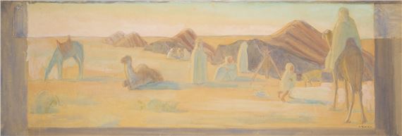 Camp of nomads and dromedaries by Andrée Seailles