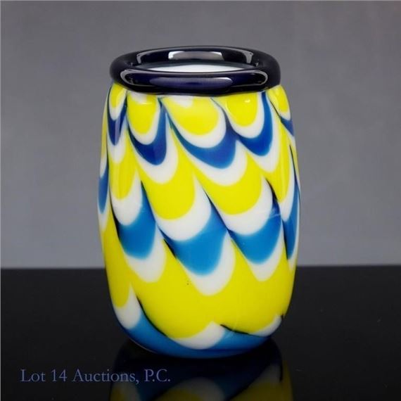 Miniature Glass Art Vase by Charles Lotton, 2013