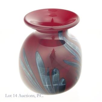 Charles Lotton Miniature Glass Art Vase - Charles Lotton