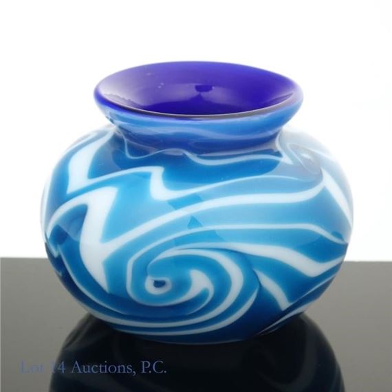 Miniature Glass Art Vase by Charles Lotton, 2010