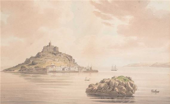 Saint Michael's Mount Cornwall by John William Upham, 1818