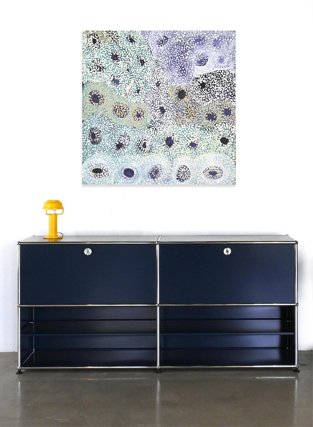 Artwork by Bugai Whyoulter Purungu, Minyi Puru, Made of Acrylic On Linen