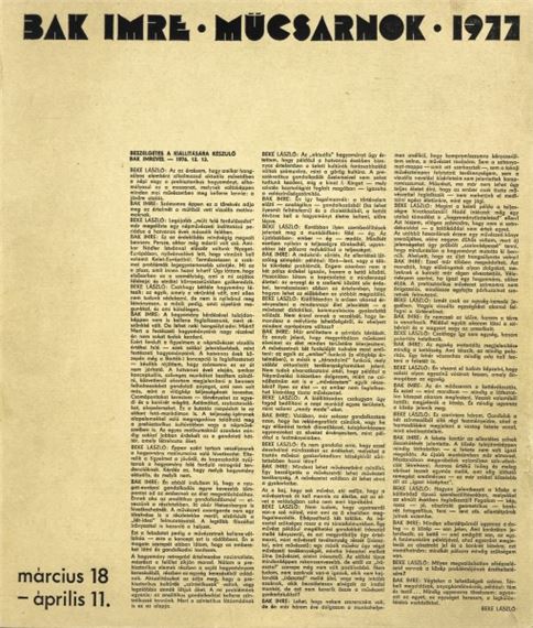 Imre Bak | Mappa (1977) | MutualArt