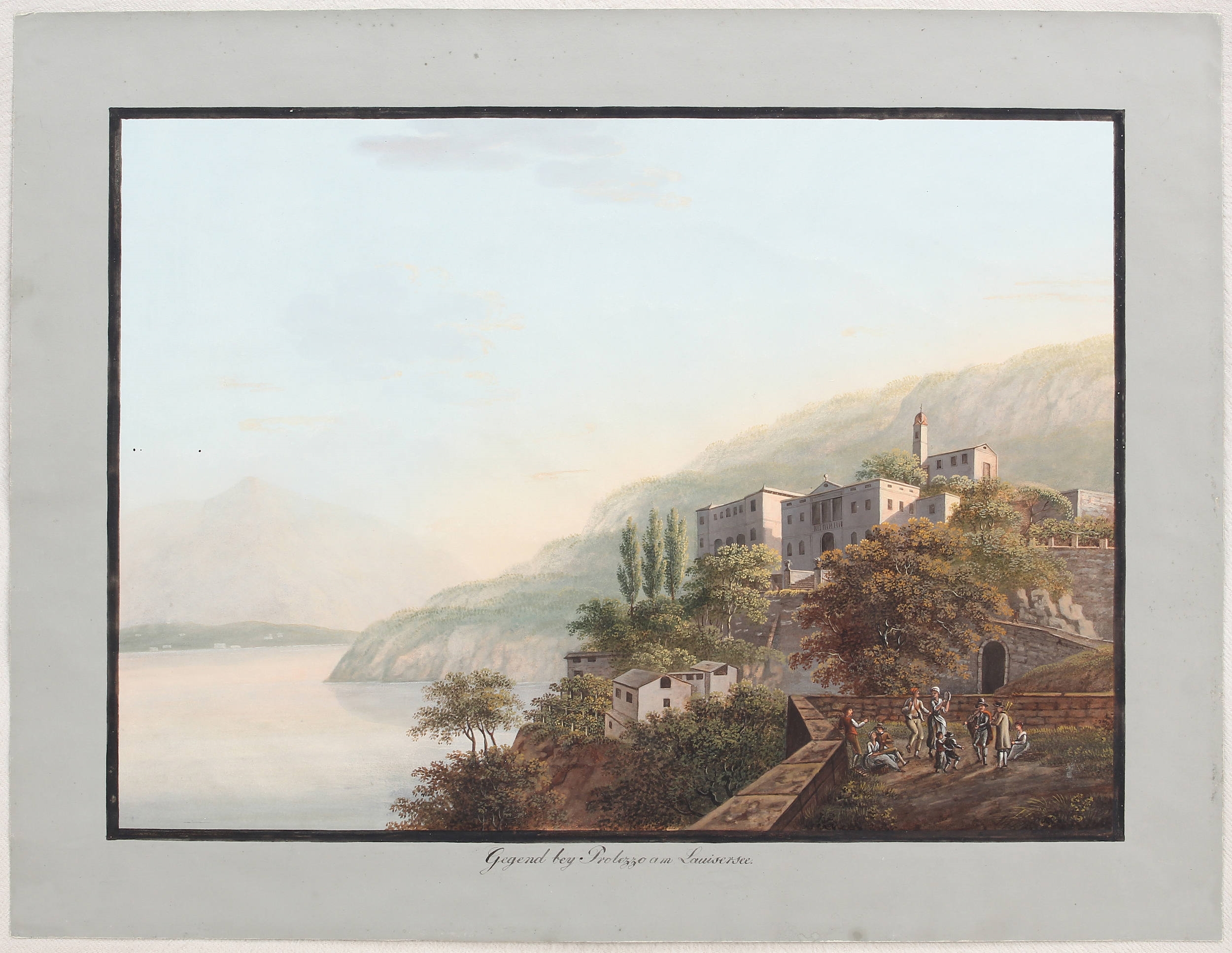 Artwork by L. Hess, Gegend bey Prolezzo am Lauisersee, Made of Gouachierte Aquatinta