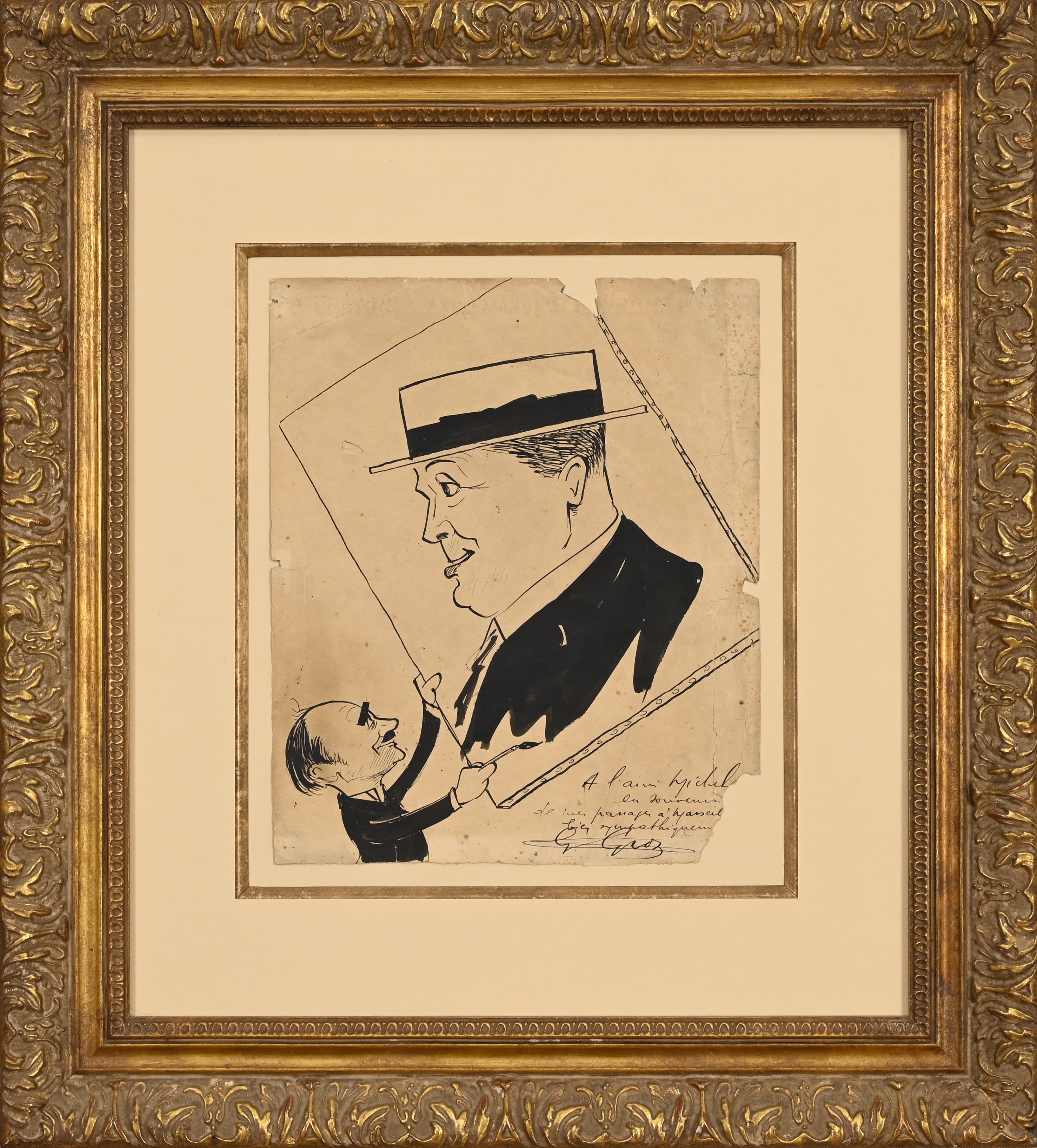 Artwork by George Grosz, Caricature de Maurice Chevalier, Made of Drawing on paper