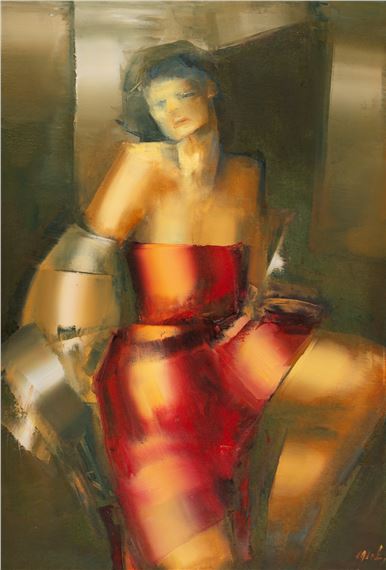Model in Red by Georgeta Grabovschi