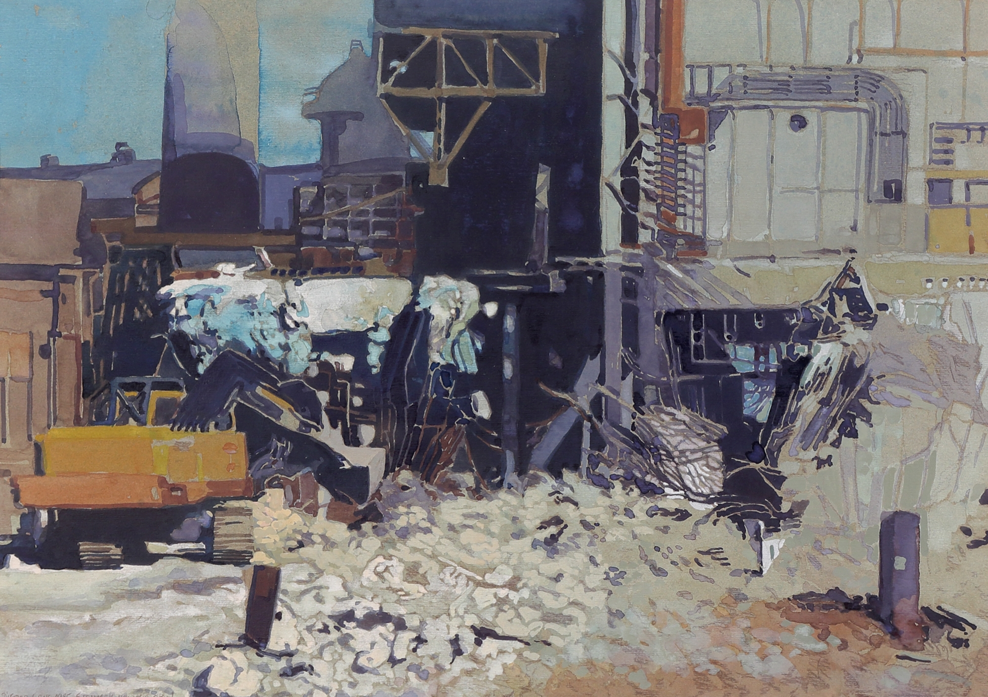 Artwork by Dietmar Gross, Das Neunkircher Eisenwerk, Made of gouache